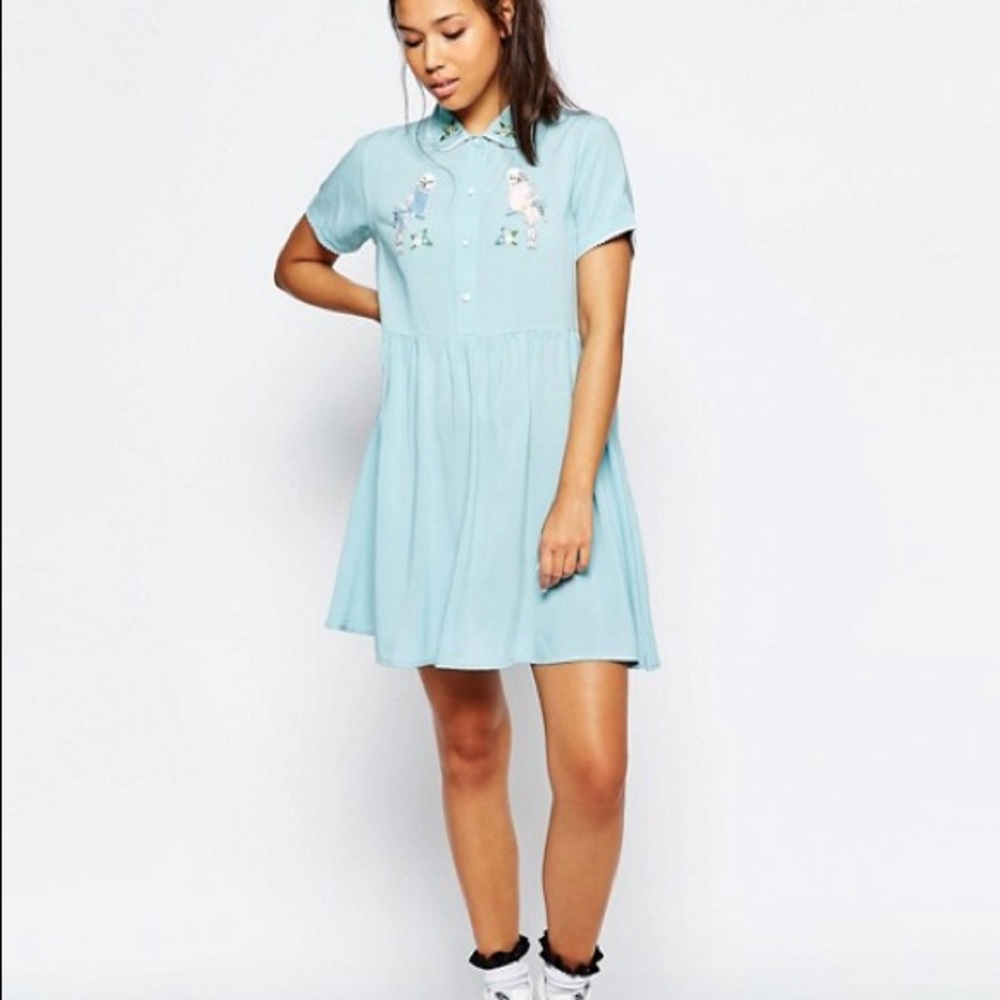 Lazy Oaf Budgie Parakeet Babydoll dress